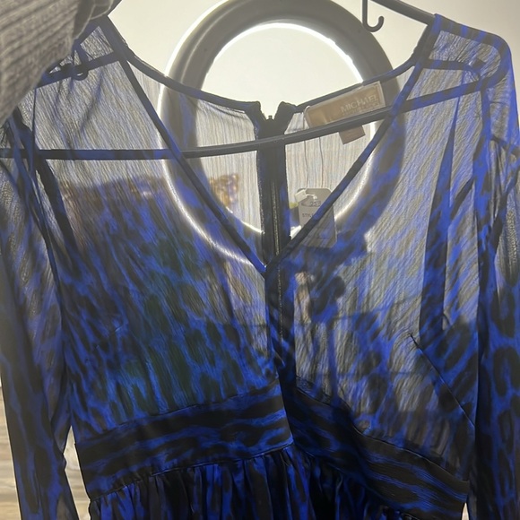 0178 MICHAEL Michael KORS Leopard Print Georgette Dress sz 8 - Picture 8 of 8